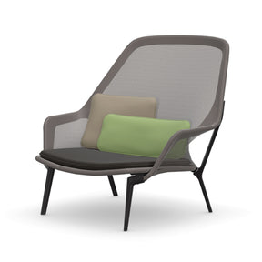 Vitra Slow Chair Knit Cream Brown with Black Frame