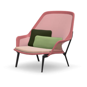 Vitra Slow Chair Knit Cream Red with Black Frame