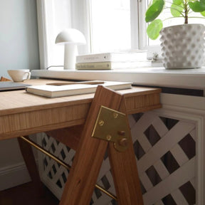 We Do Wood Field Desk Brass Joinery Detail