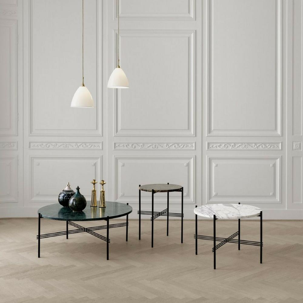 GUBI TS Coffee Tables in Room with Bestlite Pendants