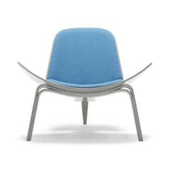 Wegner Shell Chair Sky Blue with Grey Lacquer Finish