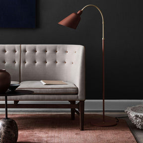 AJ7 Bellevue Floor Lamp in room with Arne Jacobsen Mayor Sofa &Tradition Copenhagen