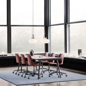And Tradition SC7 Copenhagen Pendant Lights Opal Glass with Conference Table