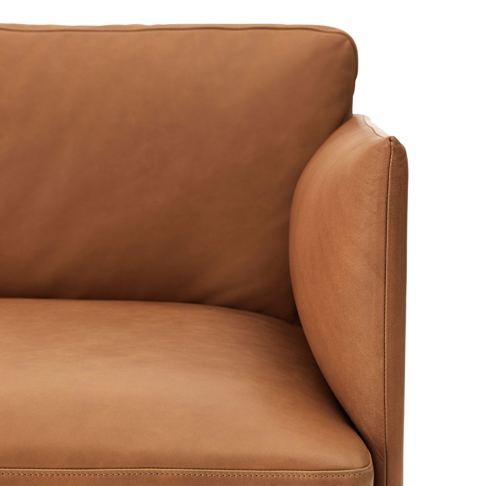 Anderssen & Voll Outline 2 Seater Sofa with Cognac Leather Upholstery by Muuto