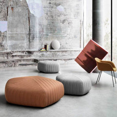 Anderssen & Voll Extra Large and Large Five Poufs with Fiber Armchair by Muuto