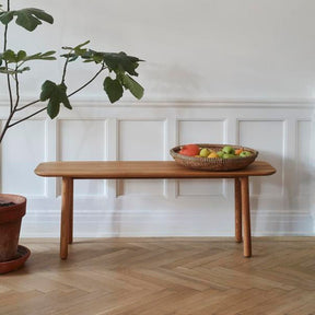 Skagerak Hven Bench Oak Oil with Plant