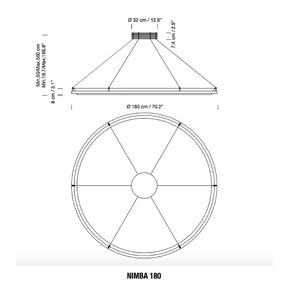 Antoni Arola Nimba 180 Suspension Lamp Dimensions by Santa & Cole