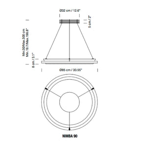 Antoni Arola Nimba 90 Suspension Lamp Dimensions by Santa & Cole