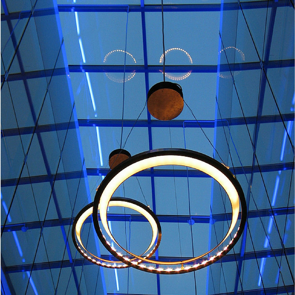 Antoni Arola Nimba LED Suspension Lamps in Mons Hotel Slovenia by Santa & Cole