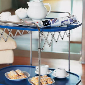 Gastone Bar Cart by Antonio Citterio Ultramarine with Tea and Pastries from Kartell