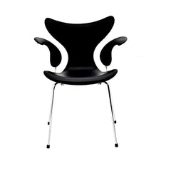 Arne Jacobsen Lily Chair Black Lacquer Chrome Legs Fritz Hansen