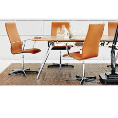 Fritz Hansen Todd Bracher T No.1 Table with Walnut Leather Oxford Chairs