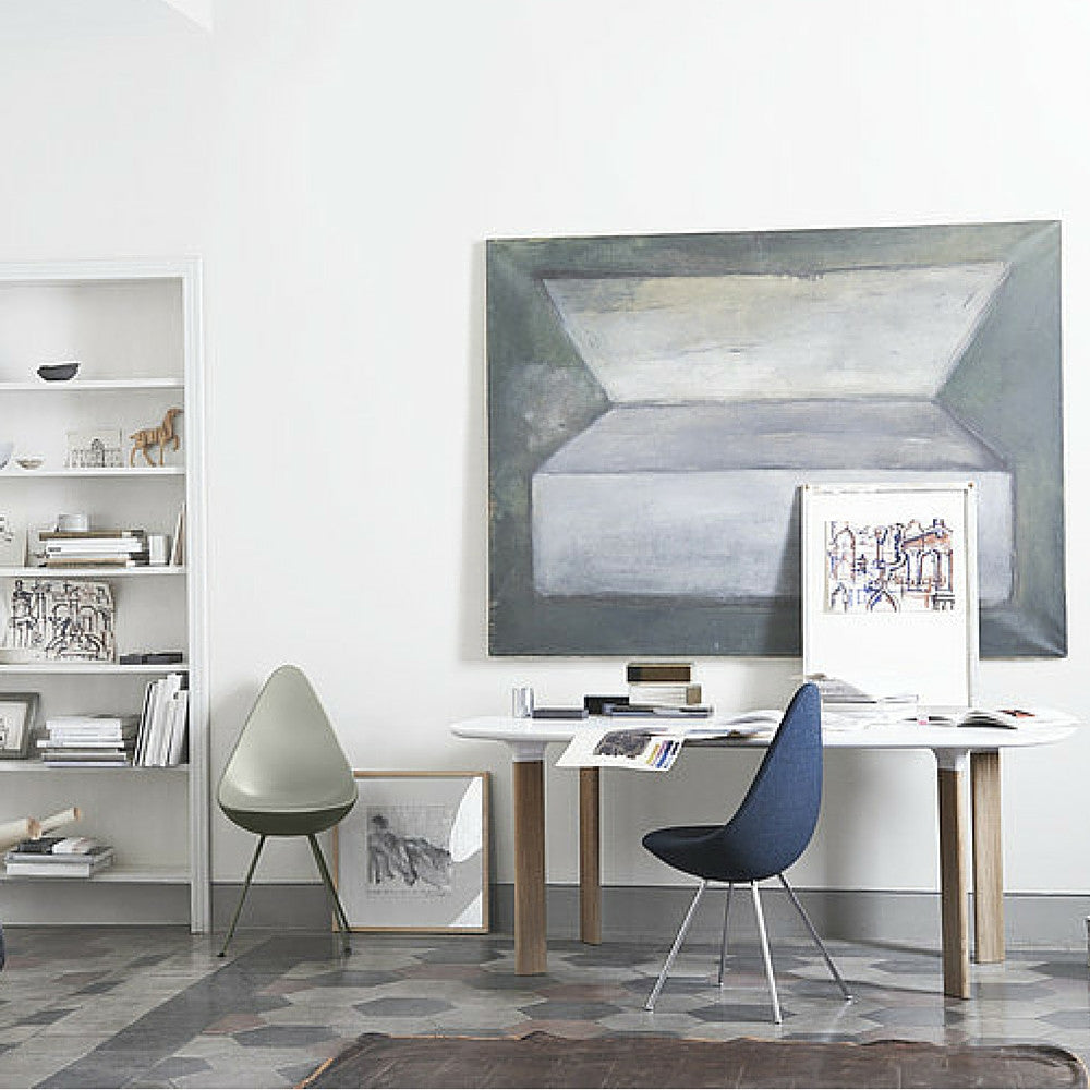 Fritz Hansen Drop Dining Chair in Green/Silver