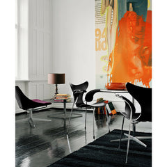 Arne Jacobsen Lily Arm Chairs in Room with Art Fritz Hansen