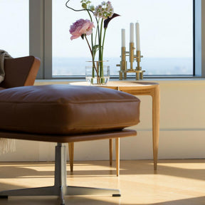 Arne Jacobsen Oksen Footstool in Situ at Royal Danish Consulate with Fritz Hansen Objects