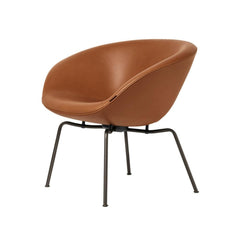 Arne Jacobsen Pot Chair by Fritz Hansen in Elegance Walnut Leather with Black Legs