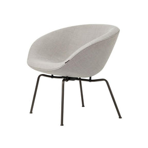 Arne Jacobsen Pot Chair by Fritz Hansen in Light Warm Grey with Black Legs