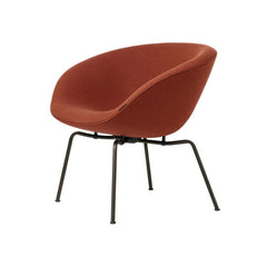Arne Jacobsen Pot Chair by Fritz Hansen in Red Orange with Black Legs