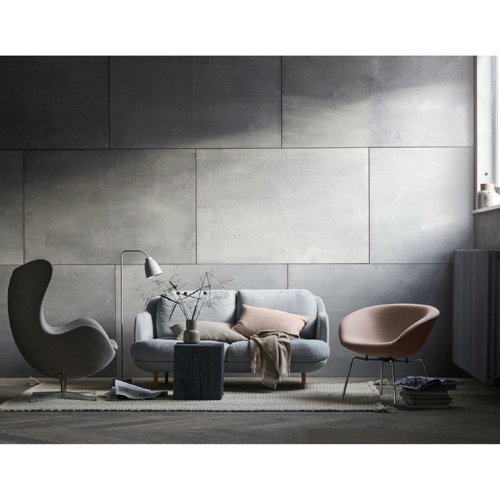 Fritz Hansen Lune Sofa by Jaime Hayon in room with Egg Chair and Pot Chair