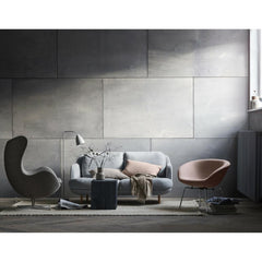 Fritz Hansen Arne Jacobsen Pot Chair in room with Egg Chair and Lune Sofa