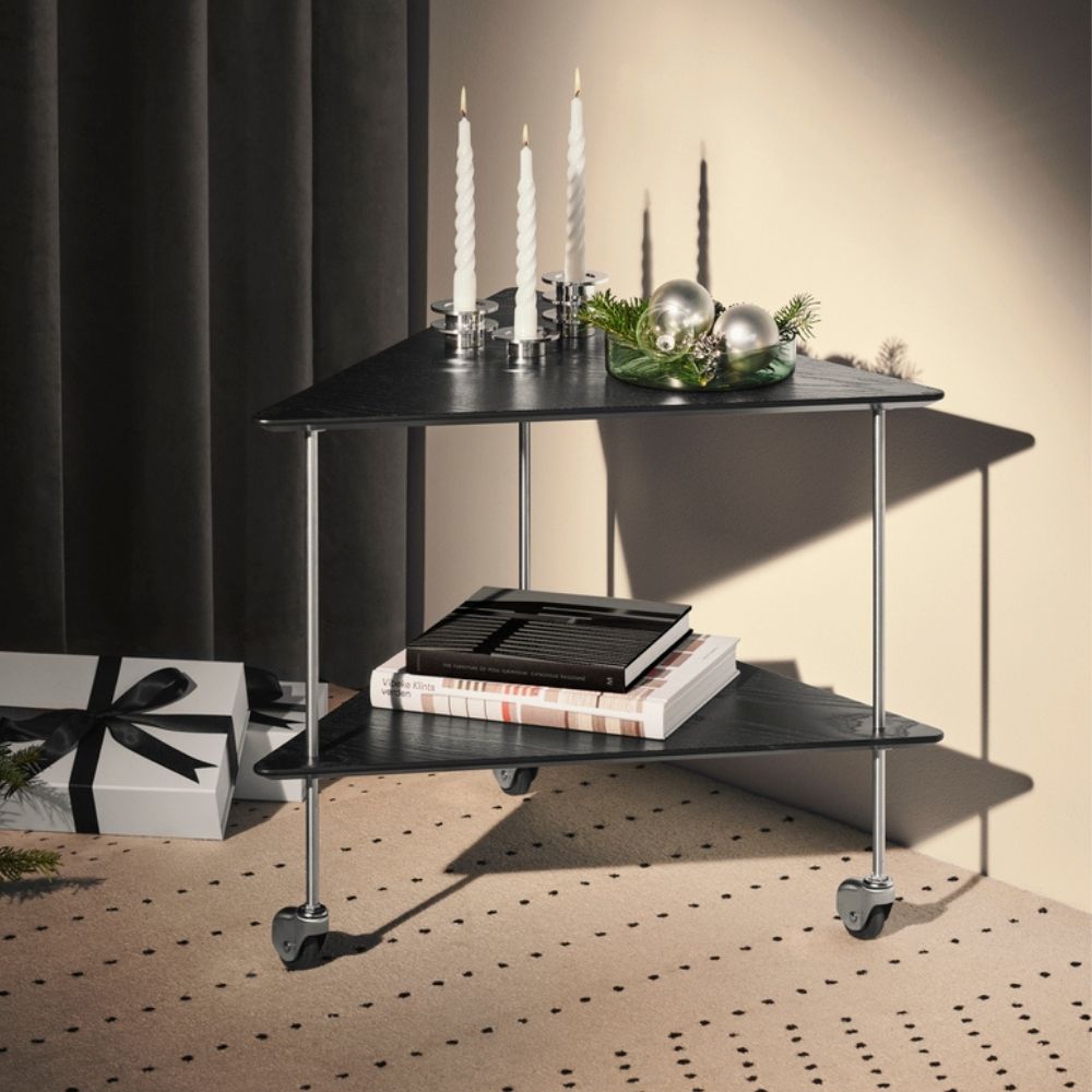 AJ Tea Trolley by Arne Jacobsen for Fritz Hansen styled for the holidays