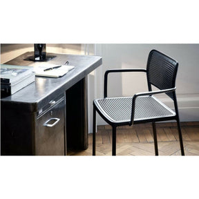 Audrey Arm Chair Black Aluminum Black Seat Piero Lissoni for Kartell Desk