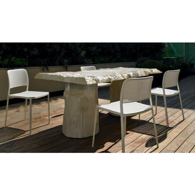 Audrey Chair Armless White Aluminum White Seat Piero Lissoni for Kartell Outdoor Dining