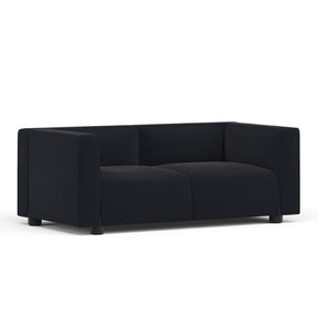 Barber Osgerby Compact 2-Seat Sofa with Hourglass Caviar Fabric and Black Legs from Knoll