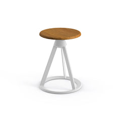 White Base Polished Teak Seat