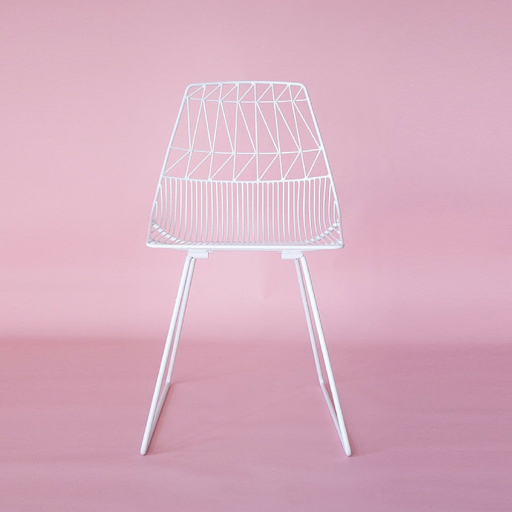 Bend Lucy Chair White on Pink Background