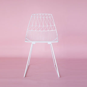 Bend Lucy Chair White on Pink Background