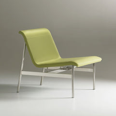 Bernhardt Design Charles Pollock CP2 Lounge Chair Lime Green with Polished Stainless Steel Frame