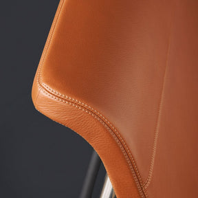 Bernhardt Design Charles Pollock CP2 Lounge Chair Amber Leather Stitching Detail