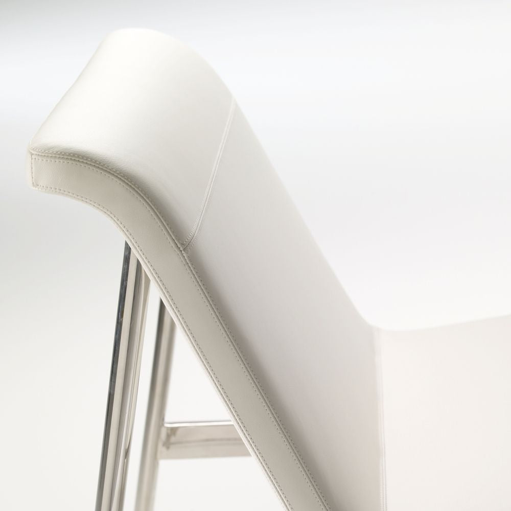 Bernhardt Design Charles Pollock CP2 Lounge Chair White Leather Side Detail