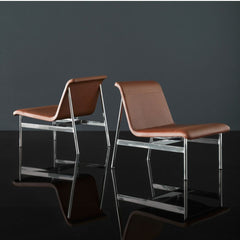 Bernhardt Design Charles Pollock CP2 Lounge Chairs Amber Leather in Studio
