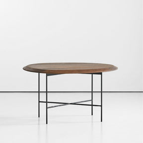 Bernhardt Design Float Side Table by Terry Crews Walnut Top Black Base