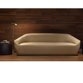 Bernhardt Design Terry Crews Becca Sofa Ivory Leather Styled