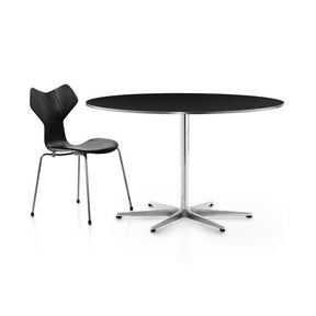 Black Grand Prix Chair with Round Arne Jacobsen Table Series