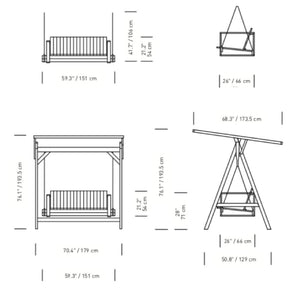 Bodil Kjaer Teak Outdoor Swing Dimensions Carl Hansen and Son Outdoor Furniture