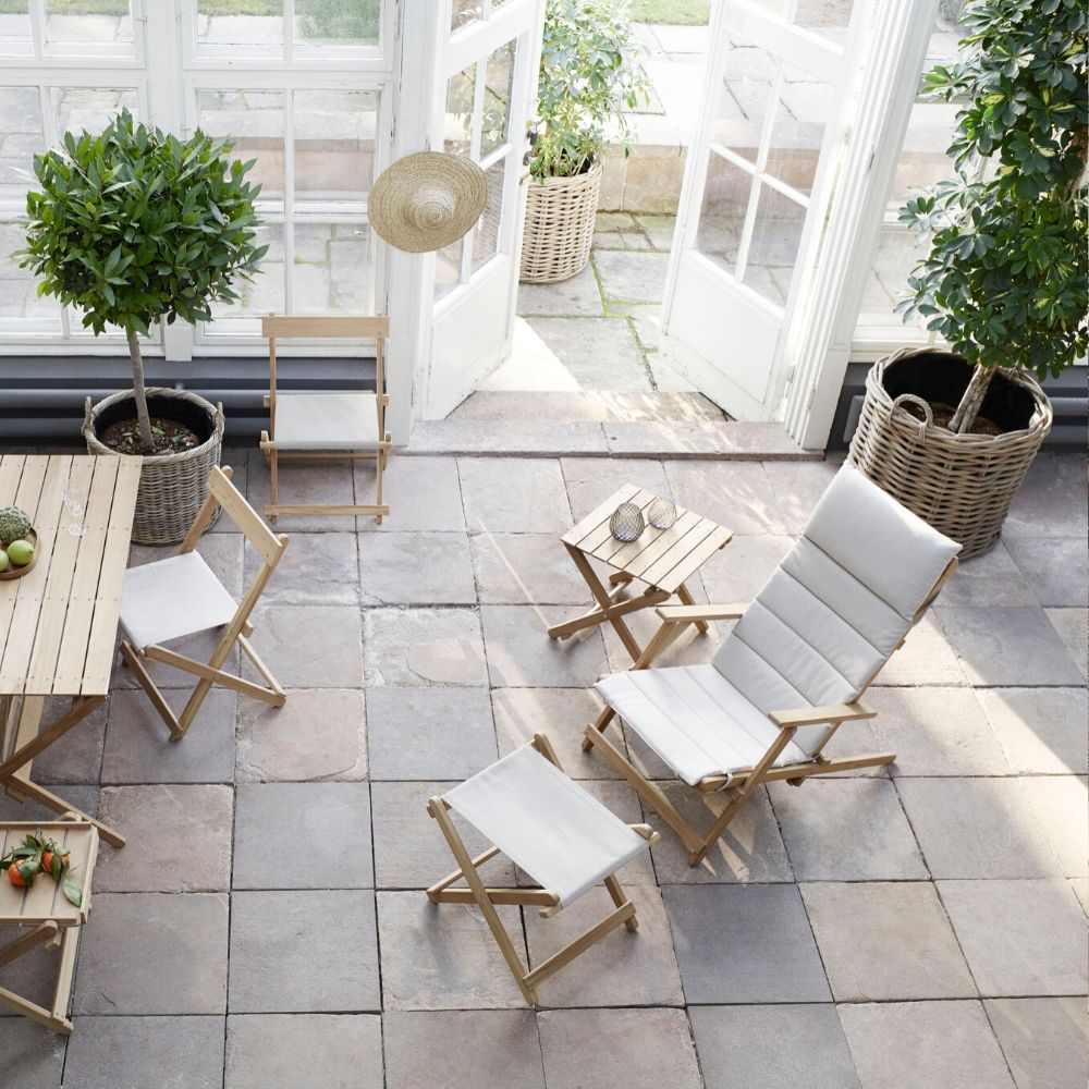 Borge Mogensen BM5568 Deck Chair, Side Table, Stool, Dining Table, and Dining Chair by Carl Hansen & Son