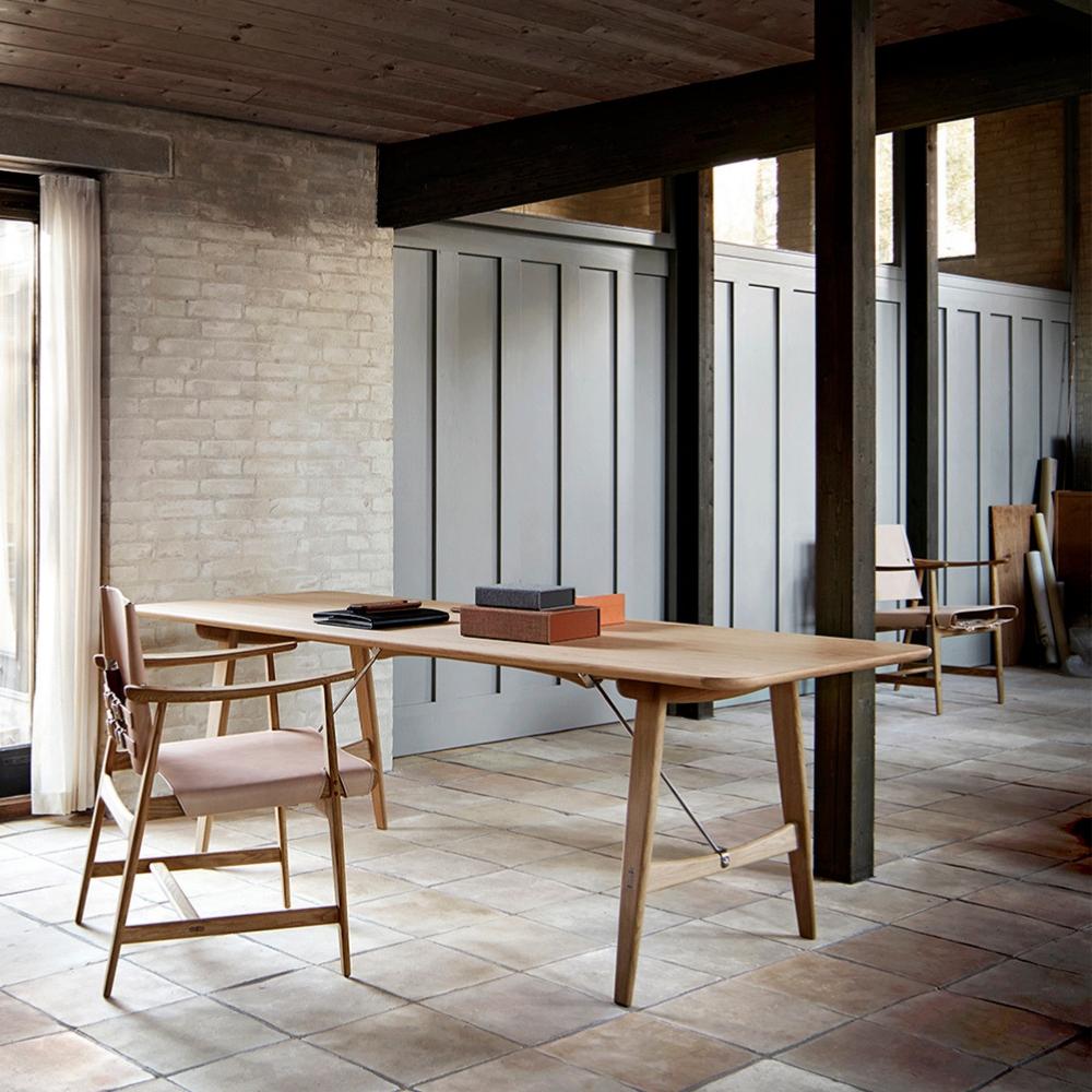 Carl Hansen BM1160 Hunting Table by Borge Mogensen with Huntsman Chair in Mogensen home office