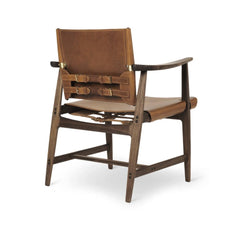 Borge Mogensen Huntsman Chair Cognac Leather and Oiled Walnut Back Carl Hansen & Son