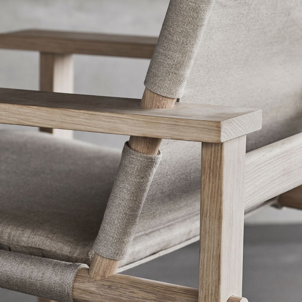 The Canvas Chair by Børge Mogensen for Fredericia Arm and Seat Detail