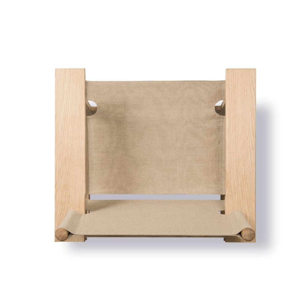 The Canvas Chair by Børge Mogensen for Fredericia in Oak Soap and Canvas Top View