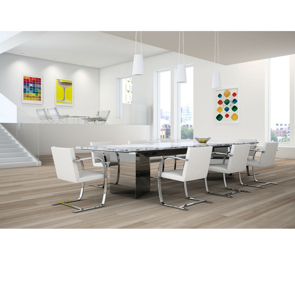 White BRNO Flatbar Chairs in Conference Room Mies van der Rohe for Knoll