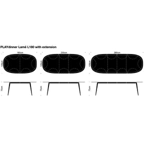 bruunmunch PLAY Lamé Dining Table Dimensions