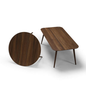 bruunmunch PLAY Round and Rectangular Coffee Tables in Walnut