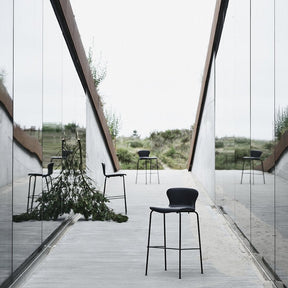 bruunmunch PLAYTube Bar Stools Black Leather Styled at Danish Museum