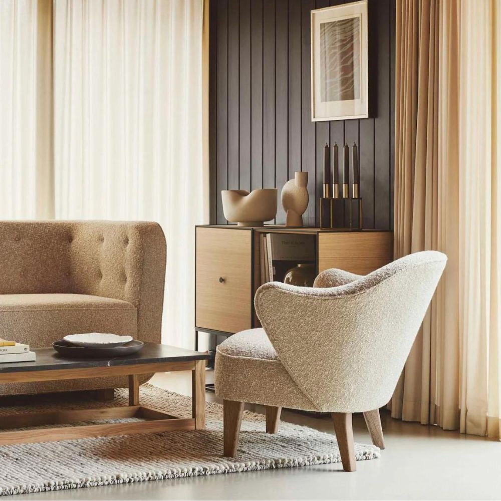 by Lassen Ingeborg Lounge Chair, Signature Edition and Vilhelm Sofa and Frame Sideboard
