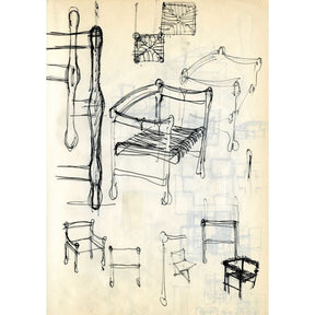 Fritz Hansen Carimate Chair by Vico Magistretti Original Detail Hand Drawings